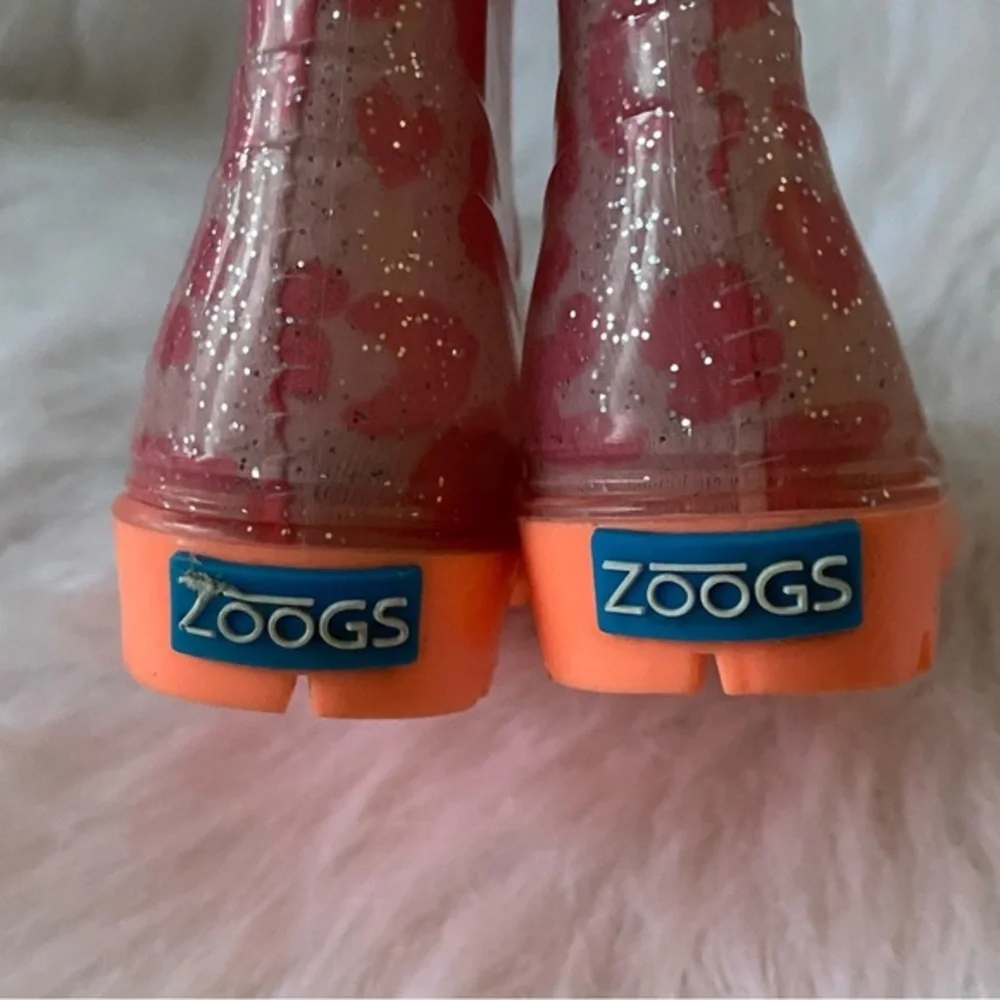 Zoogs Boots Girls‎ Size 5 Rain Slip On Orange-Pink